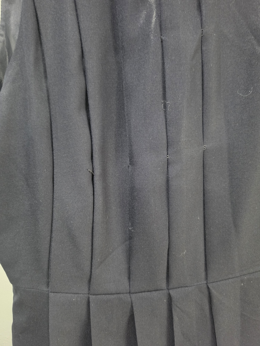 J.Crew 100% Wool Navy Career Sheath Dress Pleated Front Office Work Size 12 - Picture 6 of 9